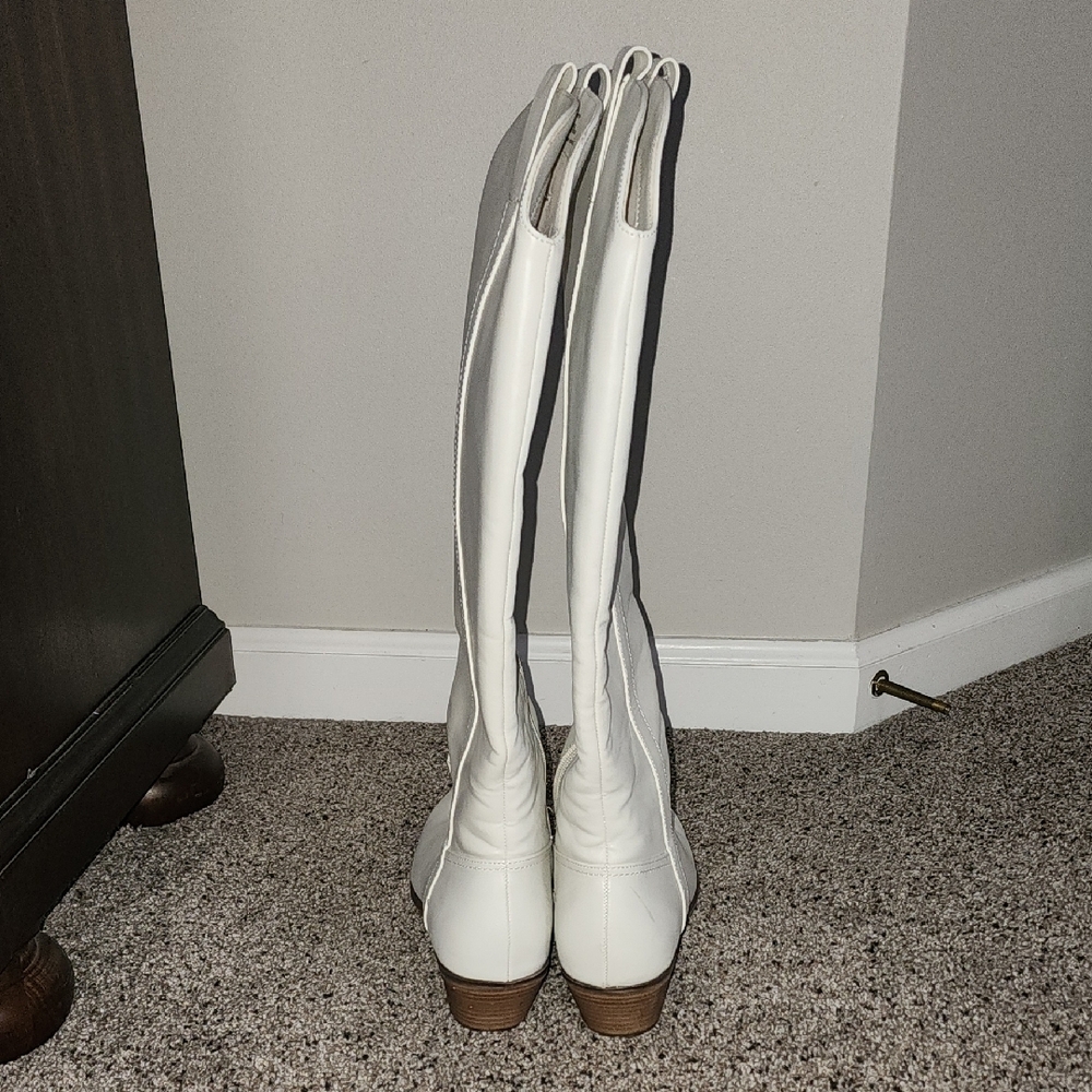 White Knee-High Women's Boots - Picture 3 of 8
